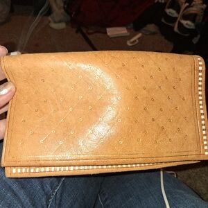 Tan Leather Wallet Super Soft Leather OR22CARATS gold Flakes All Handmade!!!
